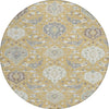 Piper Looms Chantille Damask ACN1026 Gold Machine Washable Area Rug Round Main Image