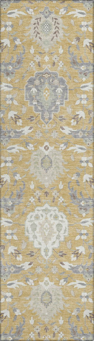Piper Looms Chantille Damask ACN1026 Gold Machine Washable Area Rug Runner Main Image