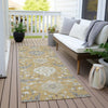 Piper Looms Chantille Damask ACN1026 Gold Machine Washable Area Rug Runner Outdoor Lifestyle Image Feature