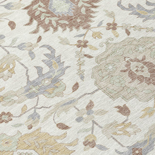 Piper Looms Chantille Damask ACN1026 Ivory Machine Washable Area Rug Swatch Image