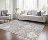 Piper Looms Chantille Damask ACN1026 Lavender Machine Washable Area Rug Lifestyle Image Feature