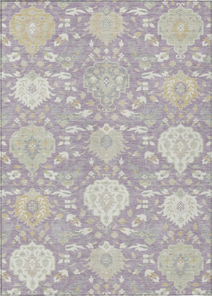Piper Looms Chantille Damask ACN1026 Lavender Machine Washable Area Rug main image