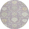Piper Looms Chantille Damask ACN1026 Lavender Machine Washable Area Rug Round Main Image