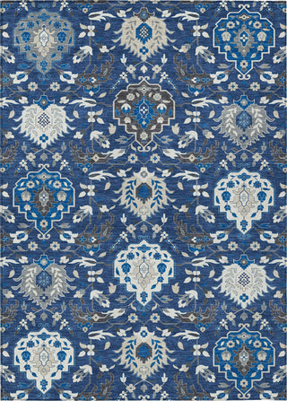 Piper Looms Chantille Damask ACN1026 Navy Machine Washable Area Rug main image