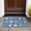 Piper Looms Chantille Damask ACN1026 Navy Machine Washable Area Rug Scatter Outdoor Lifestyle Image Feature