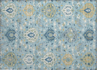 Piper Looms Chantille Damask ACN1026 Sky Machine Washable Area Rug Scatter Main Image