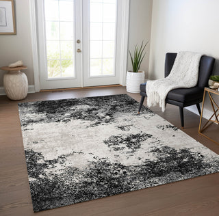 Piper Looms Chantille Modern ACN1027 Black Machine Washable Area Rug Lifestyle Image Feature