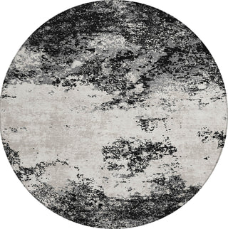 Piper Looms Chantille Modern ACN1027 Black Machine Washable Area Rug Round Main Image