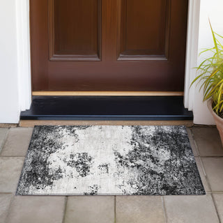 Piper Looms Chantille Modern ACN1027 Black Machine Washable Area Rug Scatter Outdoor Lifestyle Image Feature