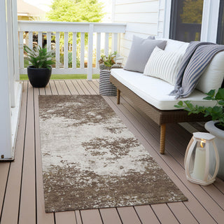 Piper Looms Chantille Modern ACN1027 Brown Machine Washable Area Rug Runner Outdoor Lifestyle Image Feature
