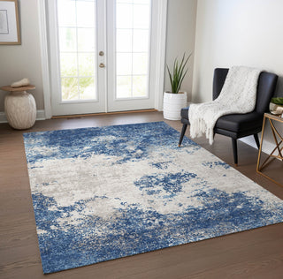 Piper Looms Chantille Modern ACN1027 Navy Machine Washable Area Rug Lifestyle Image Feature