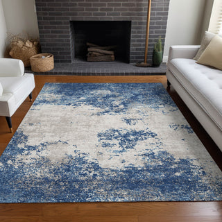 Piper Looms Chantille Modern ACN1027 Navy Machine Washable Area Rug Lifestyle Image Feature