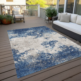 Piper Looms Chantille Modern ACN1027 Navy Machine Washable Area Rug Outdoor Lifestyle Image Feature