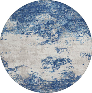 Piper Looms Chantille Modern ACN1027 Navy Machine Washable Area Rug Round Main Image