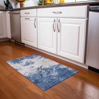 Piper Looms Chantille Modern ACN1027 Navy Machine Washable Area Rug Scatter Lifestyle Image Feature
