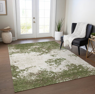 Piper Looms Chantille Modern ACN1027 Olive Machine Washable Area Rug Lifestyle Image Feature