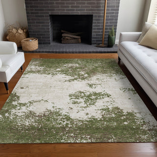 Piper Looms Chantille Modern ACN1027 Olive Machine Washable Area Rug Lifestyle Image Feature