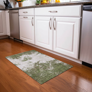 Piper Looms Chantille Modern ACN1027 Olive Machine Washable Area Rug Scatter Lifestyle Image Feature
