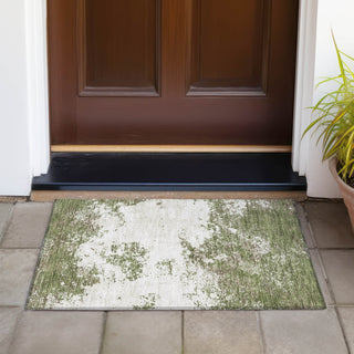 Piper Looms Chantille Modern ACN1027 Olive Machine Washable Area Rug Scatter Outdoor Lifestyle Image Feature