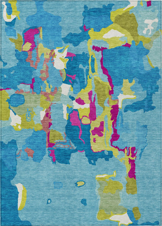 Piper Looms Chantille Abstract ACN1028 Aqua Machine Washable Area Rug main image