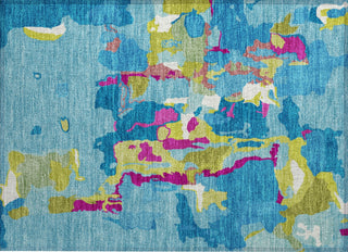 Piper Looms Chantille Abstract ACN1028 Aqua Machine Washable Area Rug Scatter Main Image