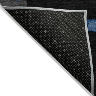 Piper Looms Chantille Abstract ACN1028 Black Machine Washable Area Rug Backing Image