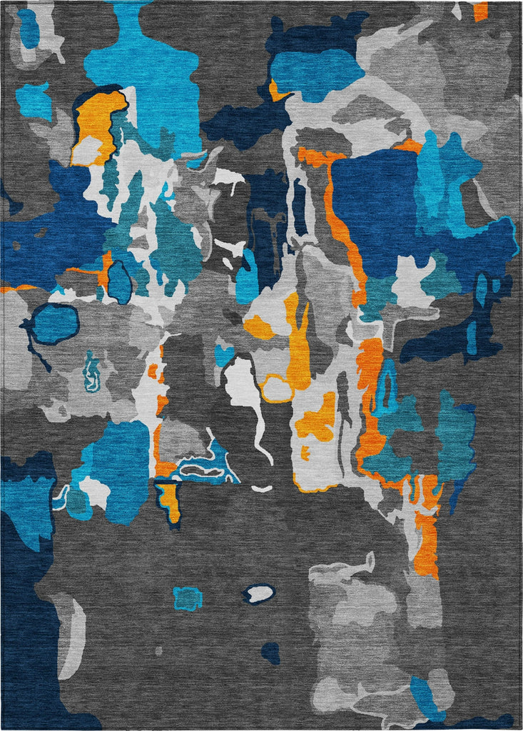 Piper Looms Chantille Abstract ACN1028 Charcoal Machine Washable Area Rug main image