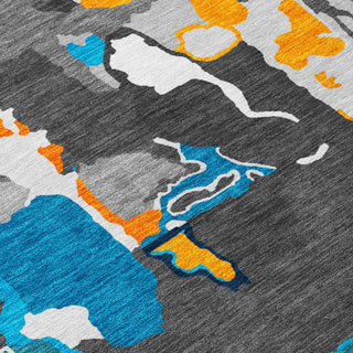 Piper Looms Chantille Abstract ACN1028 Charcoal Machine Washable Area Rug Swatch Image