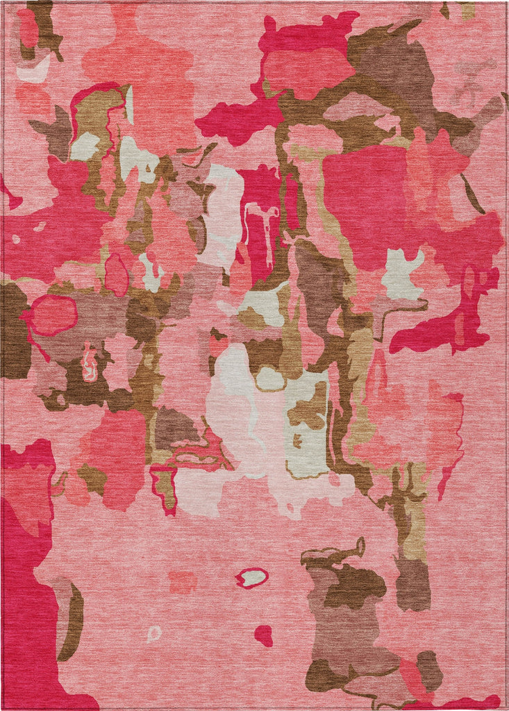 Piper Looms Chantille Abstract ACN1028 Coral Machine Washable Area Rug main image