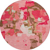 Piper Looms Chantille Abstract ACN1028 Coral Machine Washable Area Rug Round Main Image