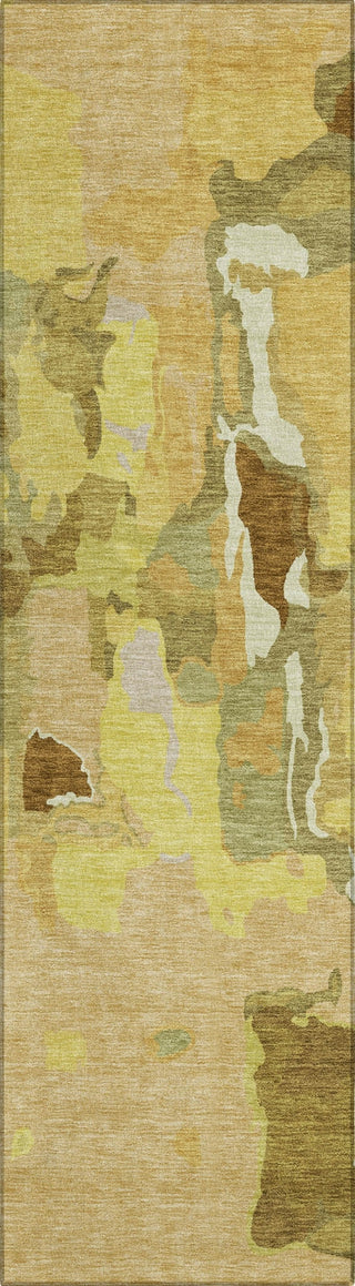 Piper Looms Chantille Abstract ACN1028 Gold Machine Washable Area Rug Runner Main Image