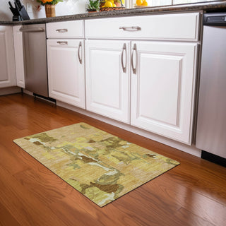Piper Looms Chantille Abstract ACN1028 Gold Machine Washable Area Rug Scatter Lifestyle Image Feature