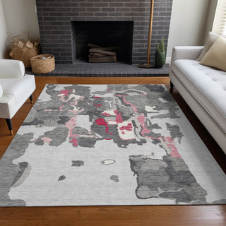 Piper Looms Chantille Abstract ACN1028 Gray Machine Washable Area Rug Lifestyle Image Feature