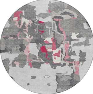 Piper Looms Chantille Abstract ACN1028 Gray Machine Washable Area Rug Round Main Image