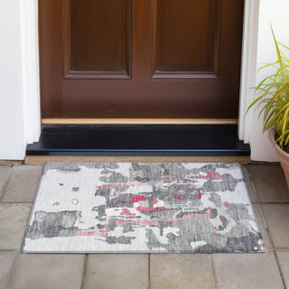 Piper Looms Chantille Abstract ACN1028 Gray Machine Washable Area Rug Scatter Outdoor Lifestyle Image Feature