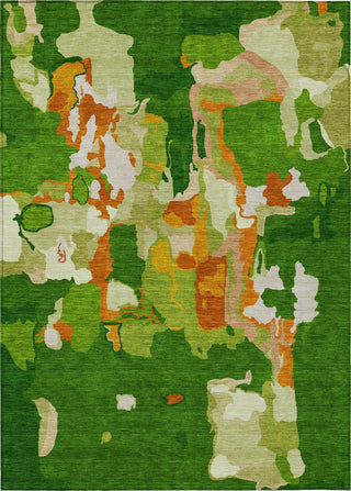 Piper Looms Chantille Abstract ACN1028 Green Machine Washable Area Rug main image