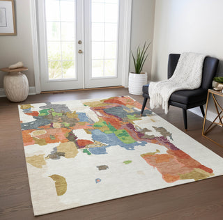 Piper Looms Chantille Abstract ACN1028 Ivory Machine Washable Area Rug Lifestyle Image Feature