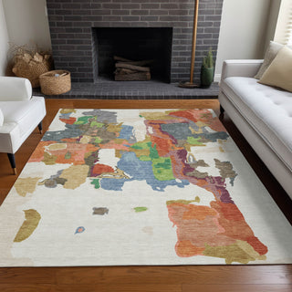 Piper Looms Chantille Abstract ACN1028 Ivory Machine Washable Area Rug Lifestyle Image Feature