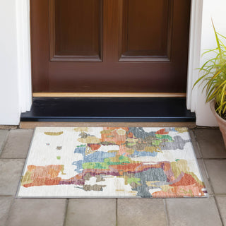 Piper Looms Chantille Abstract ACN1028 Ivory Machine Washable Area Rug Scatter Outdoor Lifestyle Image Feature