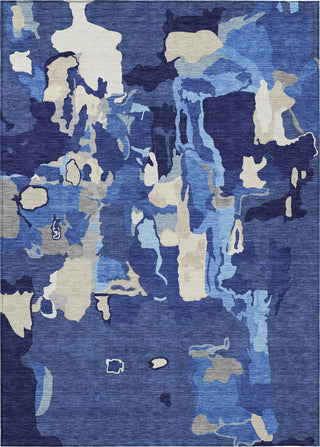Piper Looms Chantille Abstract ACN1028 Navy Machine Washable Area Rug main image