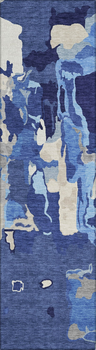 Piper Looms Chantille Abstract ACN1028 Navy Machine Washable Area Rug Runner Main Image