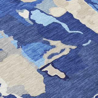 Piper Looms Chantille Abstract ACN1028 Navy Machine Washable Area Rug Swatch Image