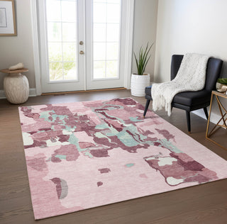 Piper Looms Chantille Abstract ACN1028 Pink Machine Washable Area Rug Lifestyle Image Feature