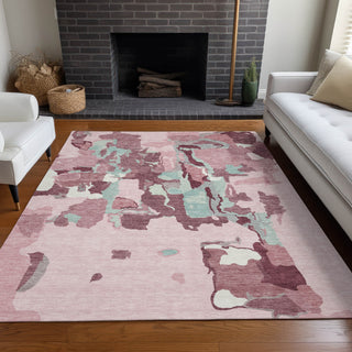 Piper Looms Chantille Abstract ACN1028 Pink Machine Washable Area Rug Lifestyle Image Feature
