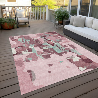 Piper Looms Chantille Abstract ACN1028 Pink Machine Washable Area Rug Outdoor Lifestyle Image Feature