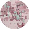 Piper Looms Chantille Abstract ACN1028 Pink Machine Washable Area Rug Round Main Image
