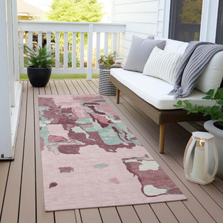Piper Looms Chantille Abstract ACN1028 Pink Machine Washable Area Rug Runner Outdoor Lifestyle Image Feature