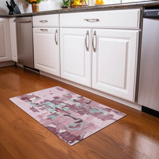 Piper Looms Chantille Abstract ACN1028 Pink Machine Washable Area Rug Scatter Lifestyle Image Feature