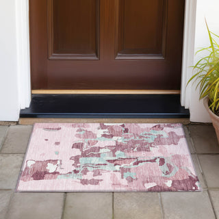Piper Looms Chantille Abstract ACN1028 Pink Machine Washable Area Rug Scatter Outdoor Lifestyle Image Feature