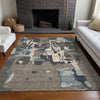 Piper Looms Chantille Abstract ACN1028 Taupe Machine Washable Area Rug Lifestyle Image Feature